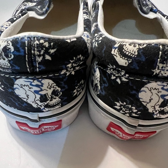 Vans Black and White Skull Slip-On Sneakers - Picture 4 of 5